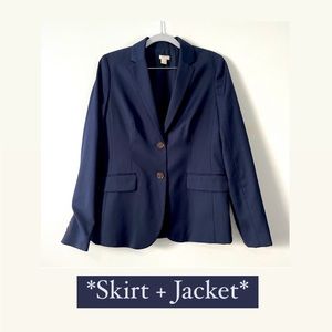 J Crew Navy Skirt Suit Set